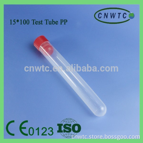 Plastic test tubes with cover (CE approved)